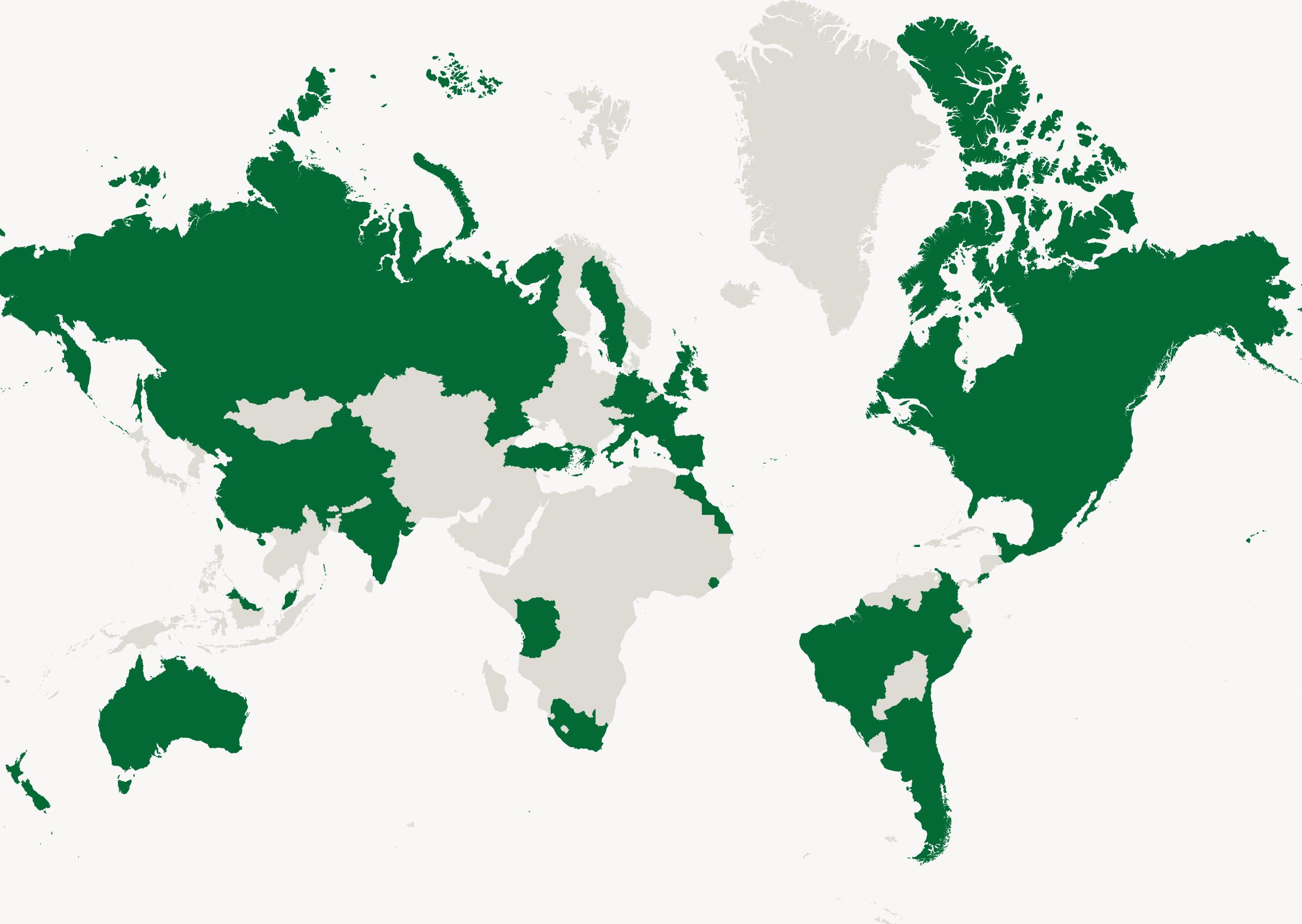 植澳门威尼斯人游戏节基金会的国际社区种植合作伙伴的地图视图